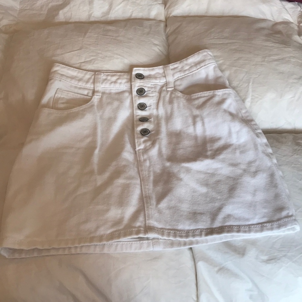 J. Galt White Jean Skirt